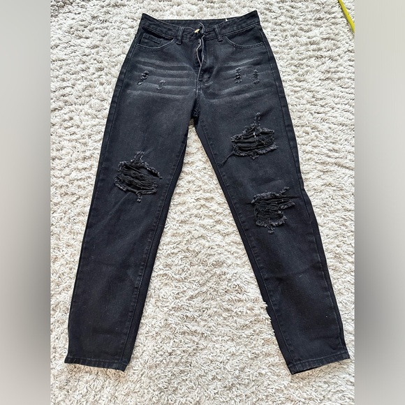 Womens size small/4 black jeans highwaisted straight leg - Picture 5 of 12